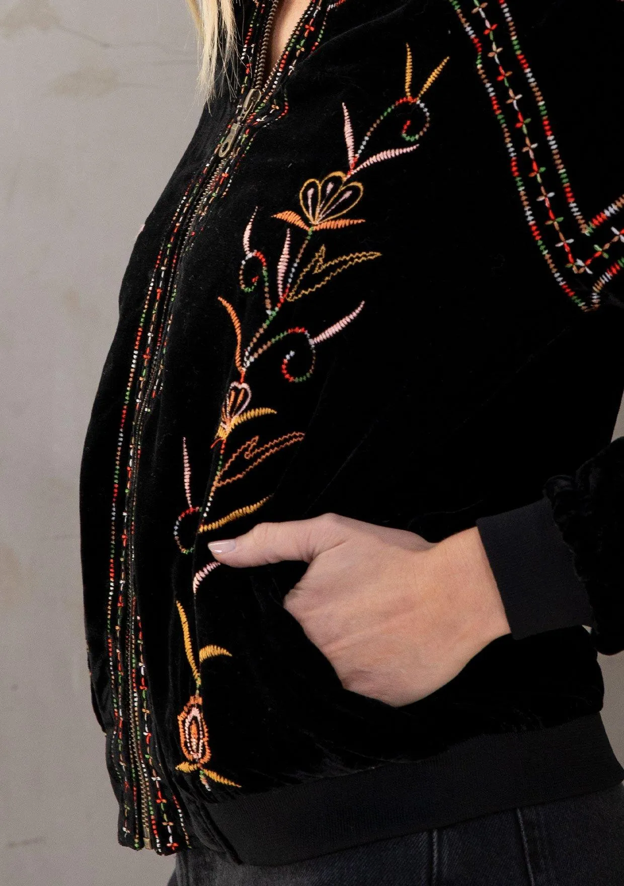 Jedda Velvet Bomber Jacket