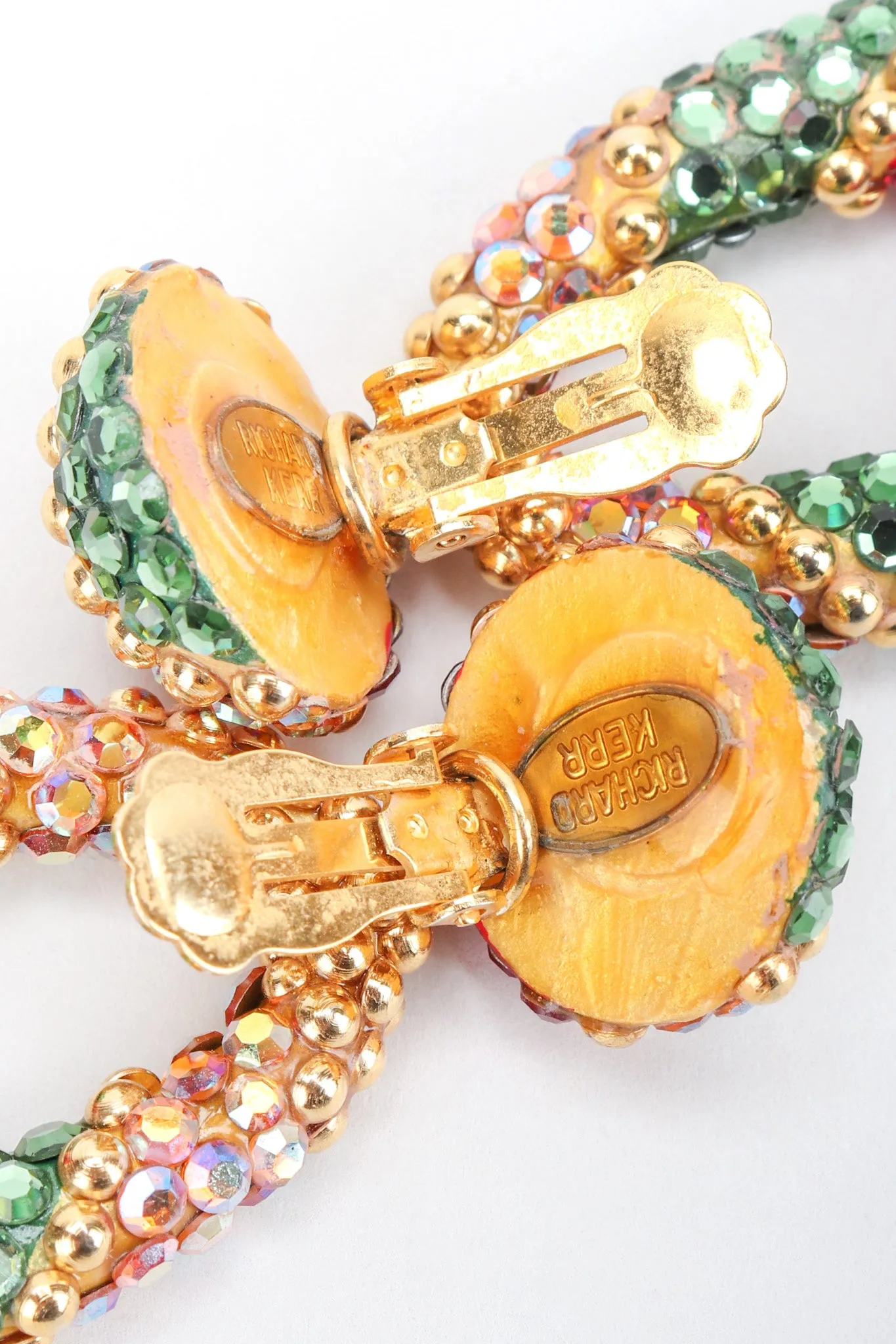 Jeweled Hoop Drop Earrings