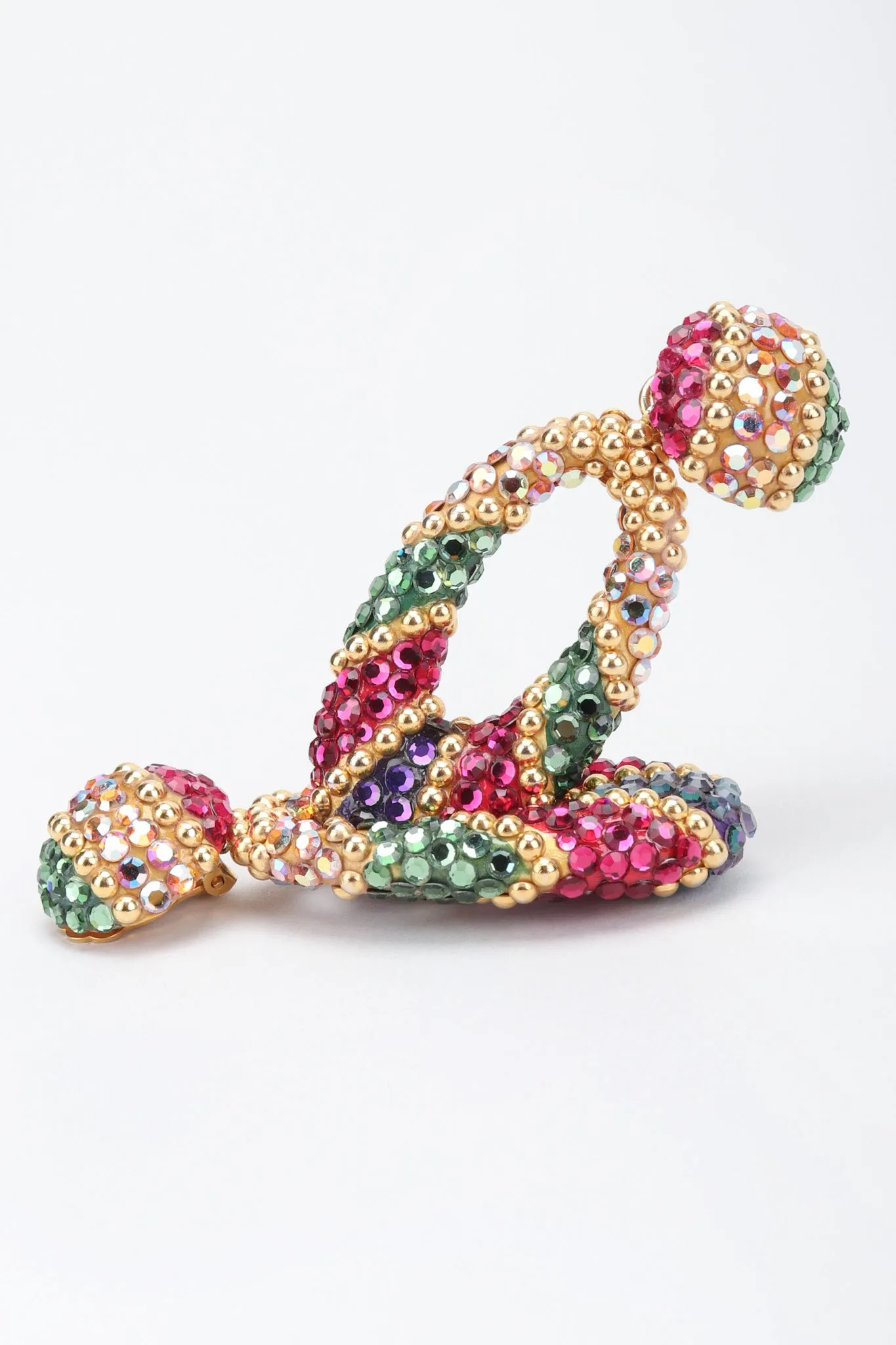 Jeweled Hoop Drop Earrings