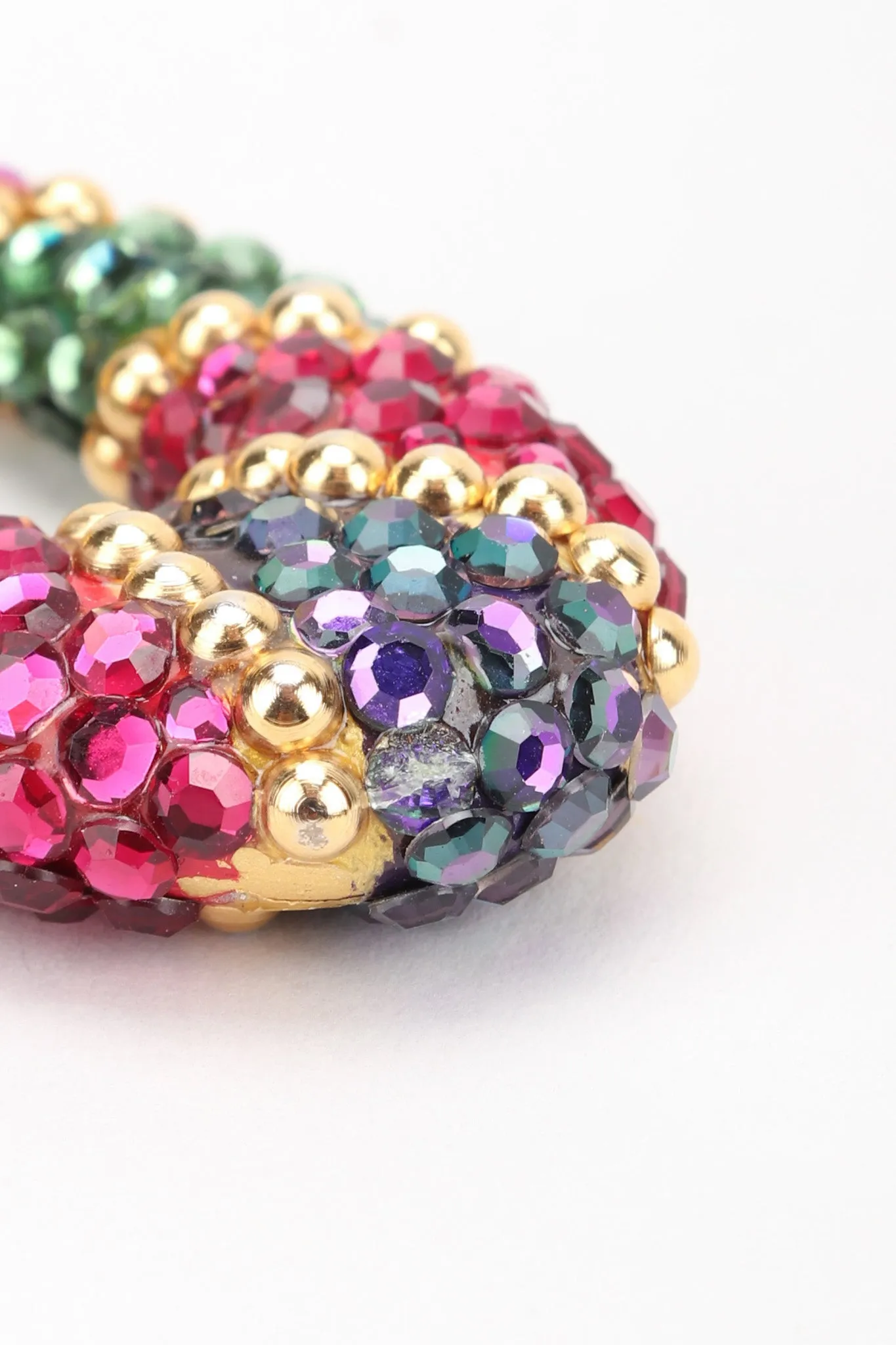 Jeweled Hoop Drop Earrings