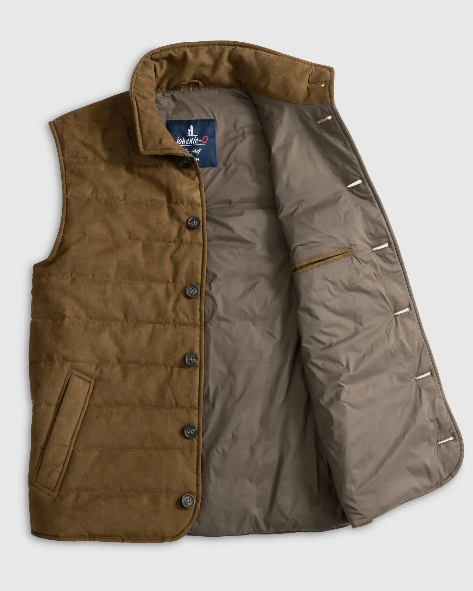 JOHNNIE-O Pickens Quilted Faux Suede Vest