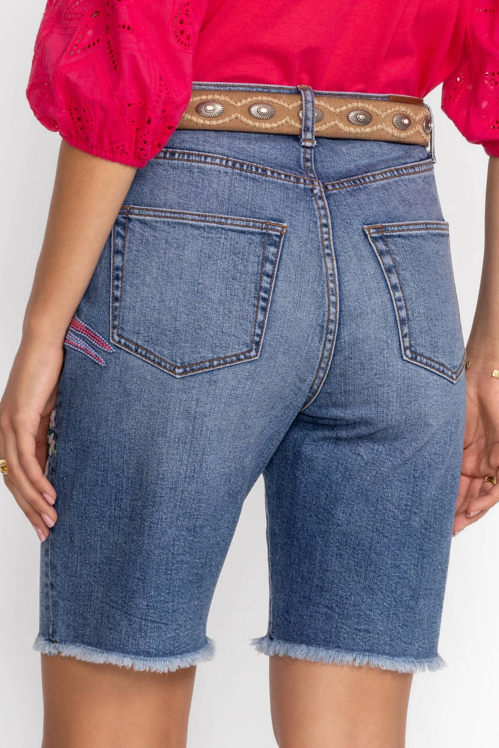 Johnny Was Denim Blue Jeanette Bermuda Jean Short JWD1123