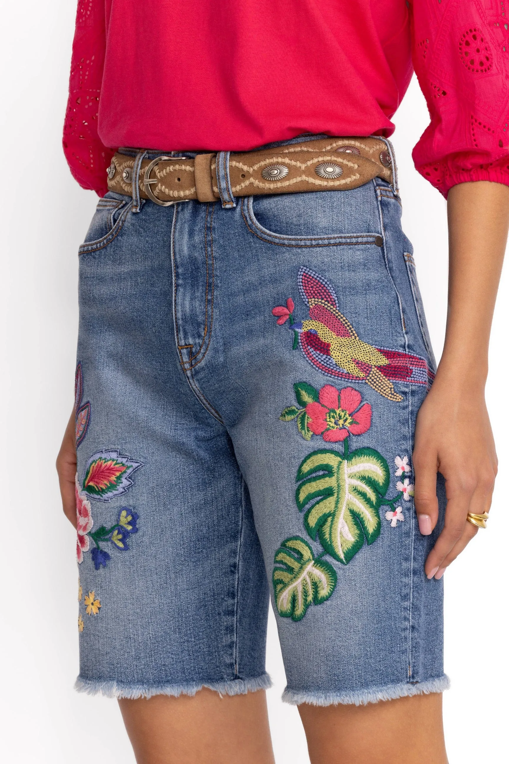 Johnny Was Denim Blue Jeanette Bermuda Jean Short JWD1123