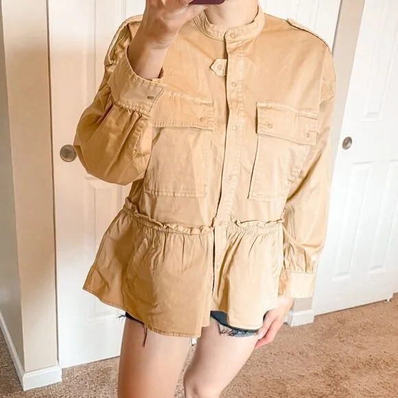 Joie Rajan Jacket Birch Military Style Lightweight