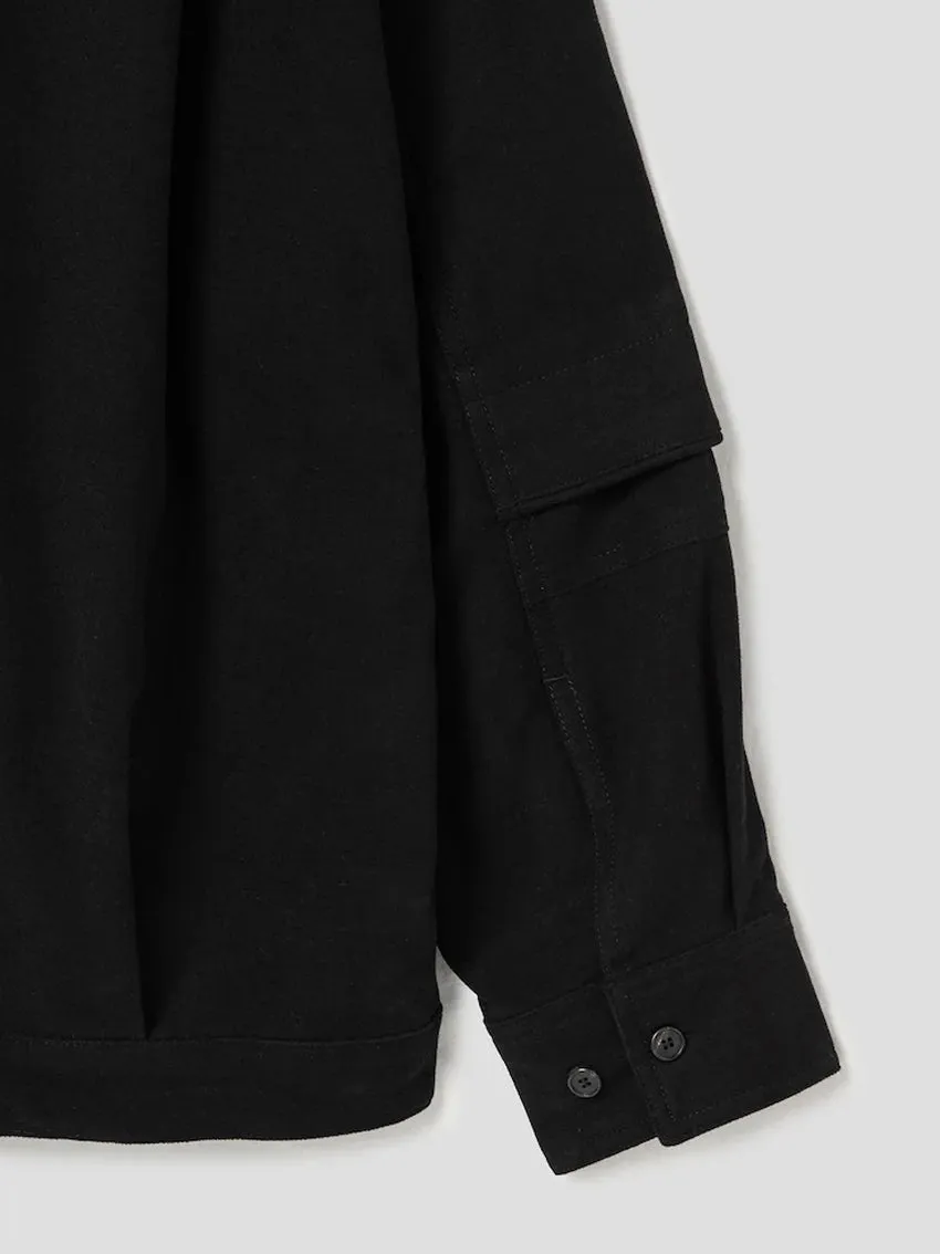 Juun.J Cotton Flannel Hooded Coach Shirt