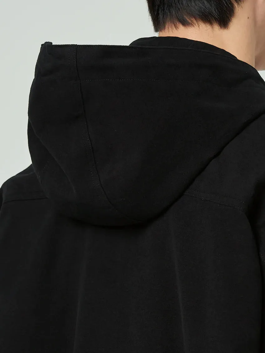 Juun.J Cotton Flannel Hooded Coach Shirt