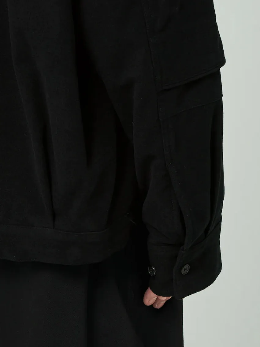 Juun.J Cotton Flannel Hooded Coach Shirt