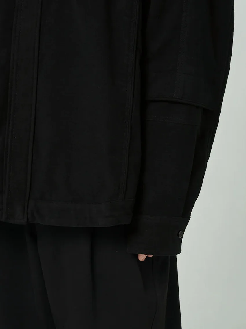 Juun.J Cotton Flannel Hooded Coach Shirt