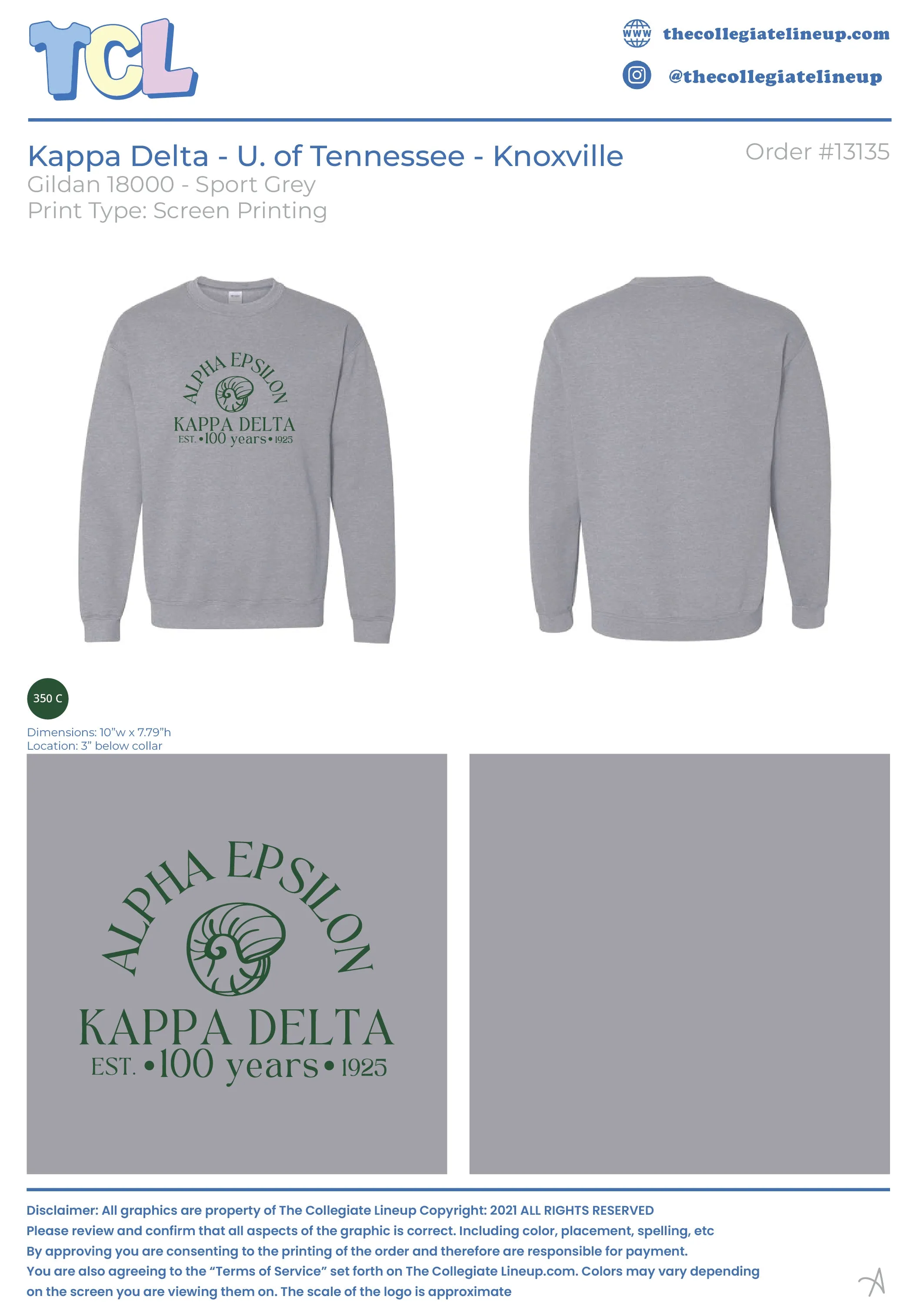 Kappa Delta University of Tennessee - Knoxville #13135 Individual Shipping Tops