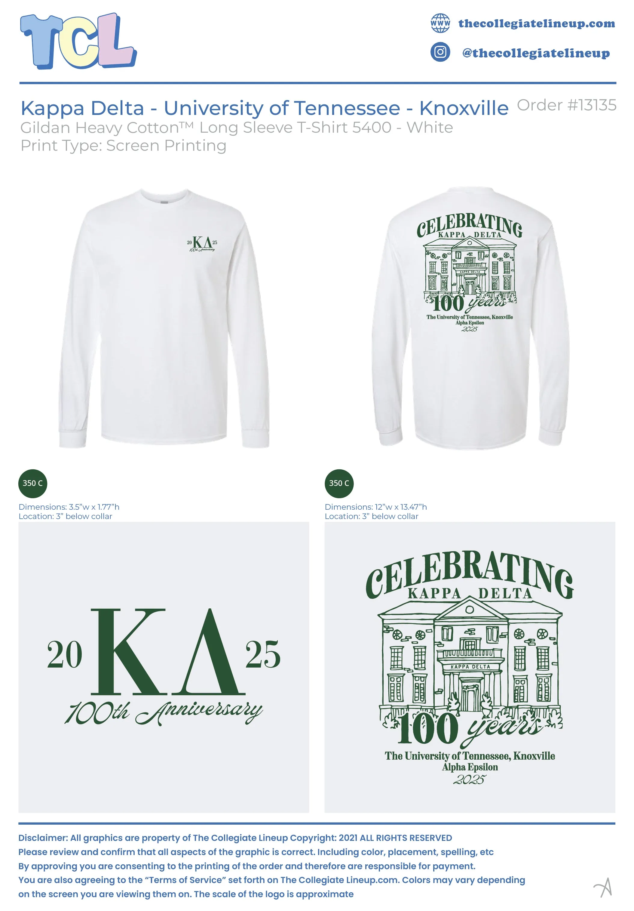 Kappa Delta University of Tennessee - Knoxville #13135 Individual Shipping Tops