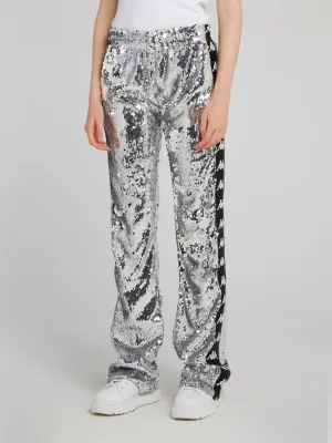 Kappa Silver Sequin Bootcut Pants
