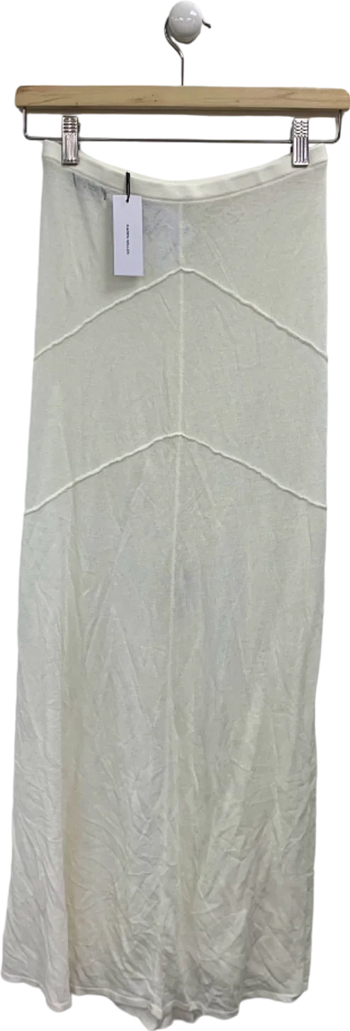 Karen Millen White Linen Blend 90's Knit Skirt UK XS