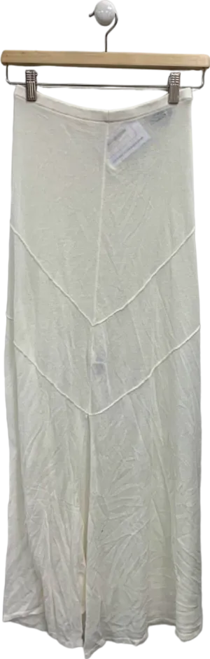 Karen Millen White Linen Blend 90's Knit Skirt UK XS