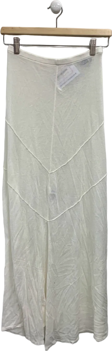Karen Millen White Linen Blend 90's Knit Skirt UK XS