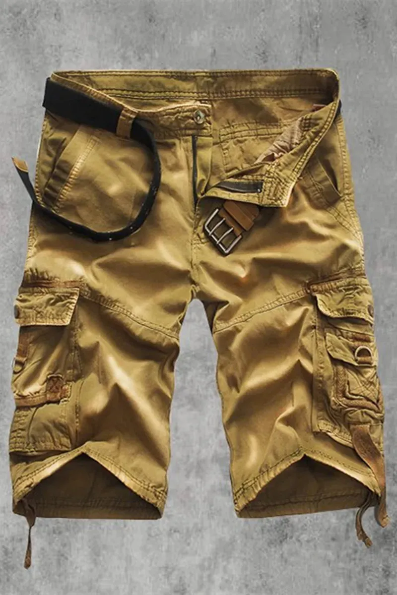 Khaki Mens Outdoor Casual Shorts