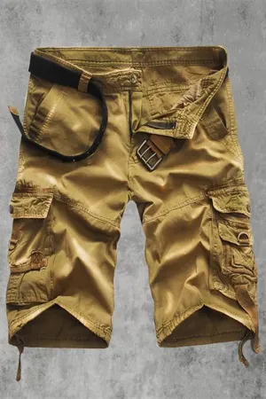 Khaki Mens Outdoor Casual Shorts