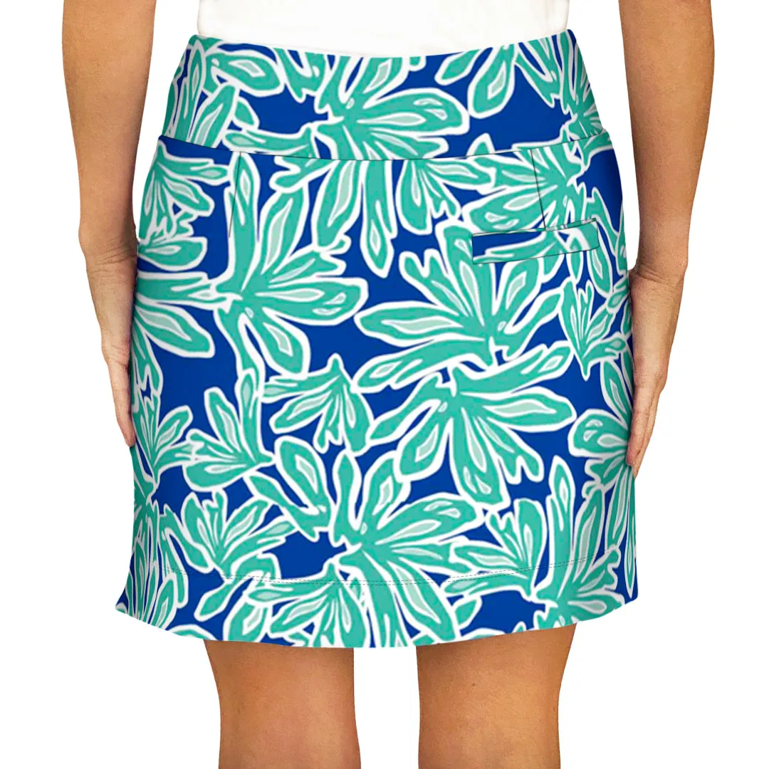 Kiawah Country Club Skort in Beach Palm Royal and Aqua Tides