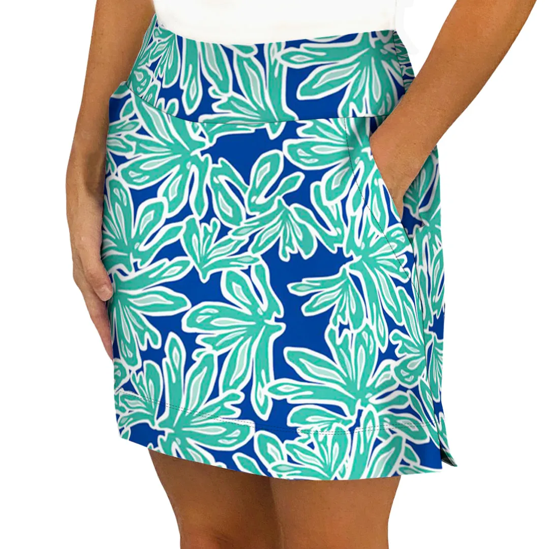Kiawah Country Club Skort in Beach Palm Royal and Aqua Tides