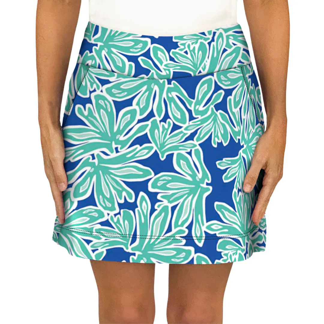 Kiawah Country Club Skort in Beach Palm Royal and Aqua Tides