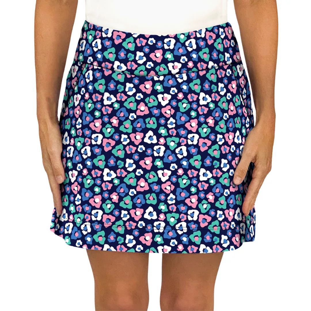 Kiawah Country Club Skort in Floral Cheetah Navy