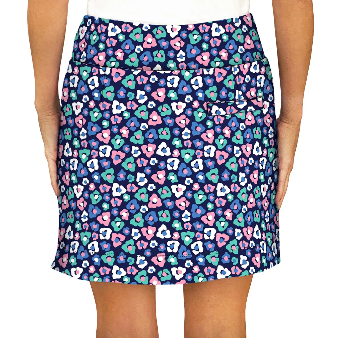 Kiawah Country Club Skort in Floral Cheetah Navy