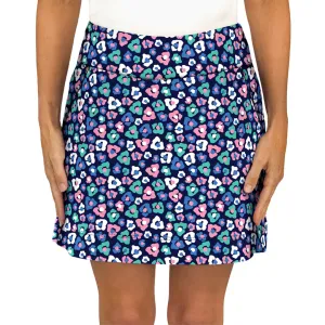 Kiawah Country Club Skort in Floral Cheetah Navy