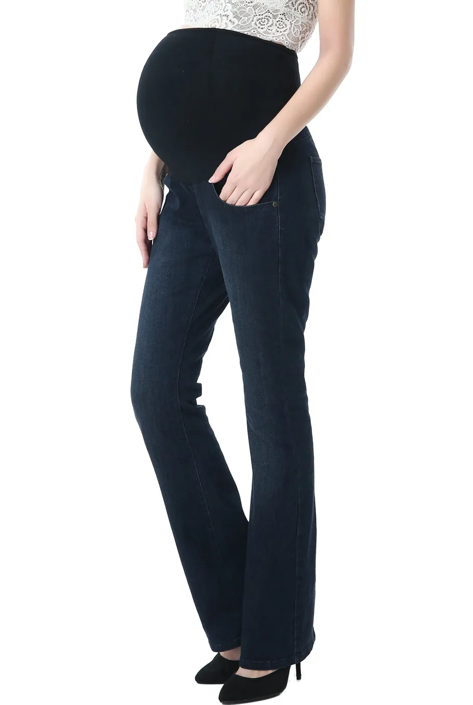 Kimi   Kai Maternity "Leni" Modern Boot Cut Denim Jeans