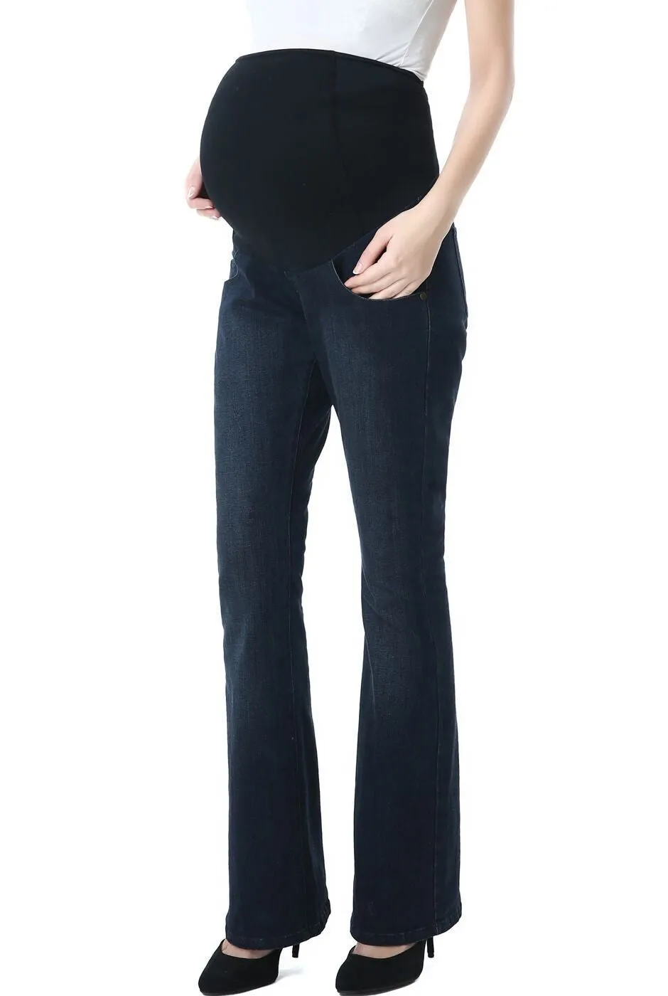 Kimi   Kai Maternity "Leni" Modern Boot Cut Denim Jeans