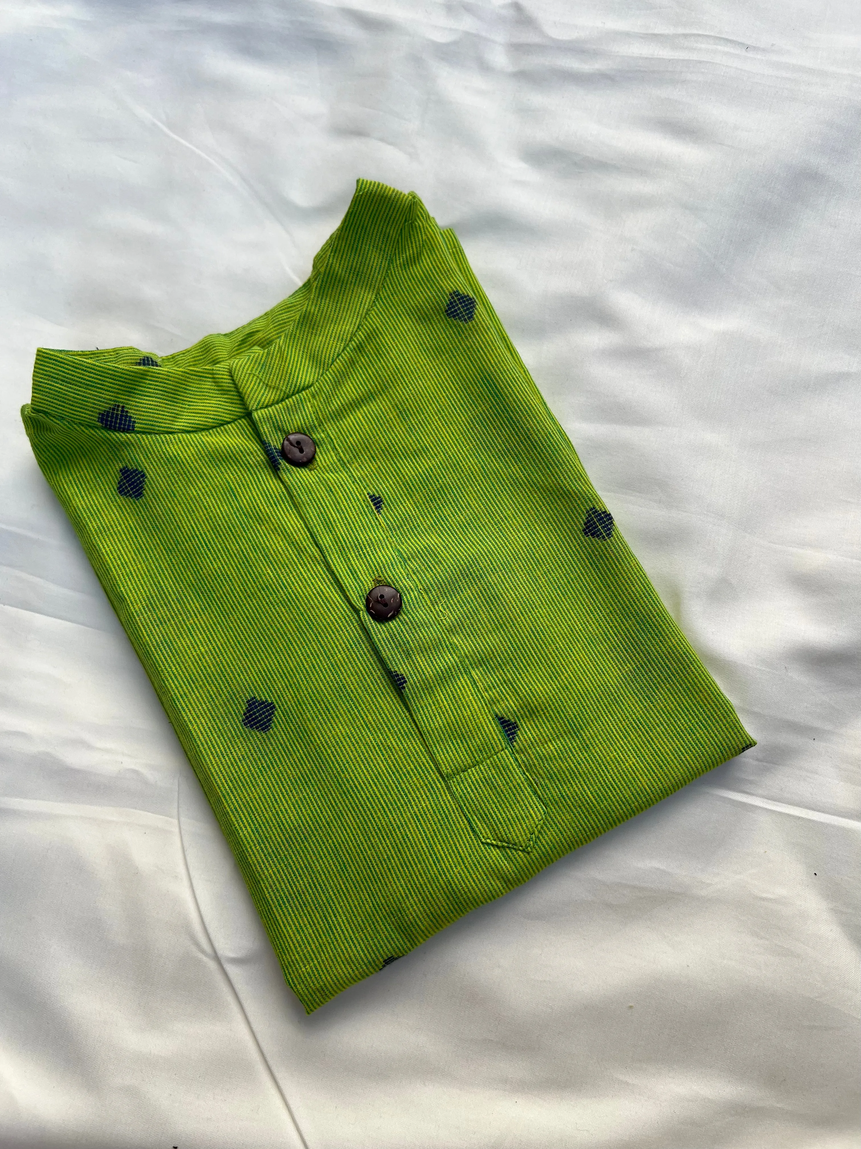 Klingaru Festive Long Kurta - Green Booti