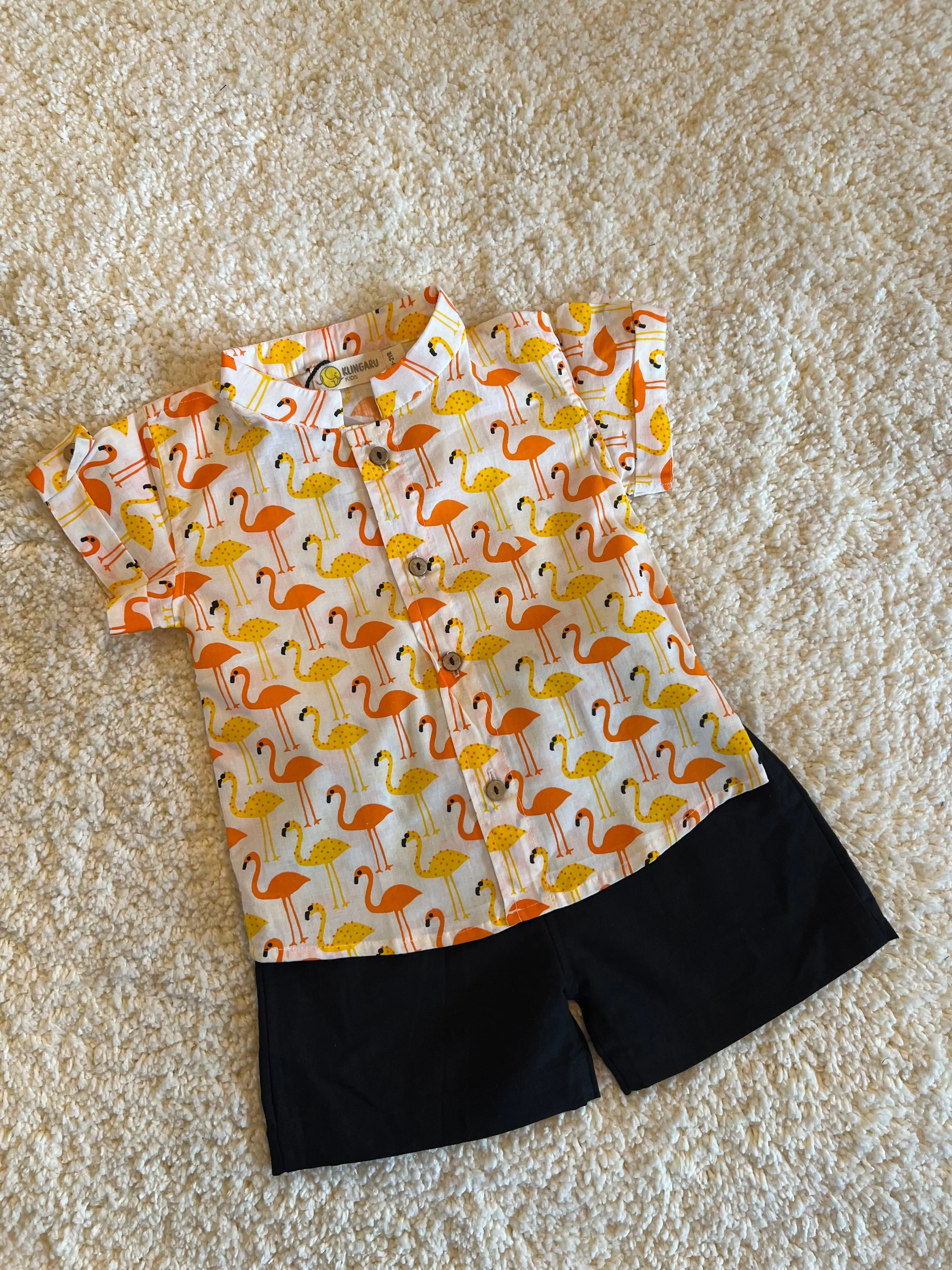 Klingaru Shirt - Sunshine Flamingos ( 6 Mo - 6 Years )