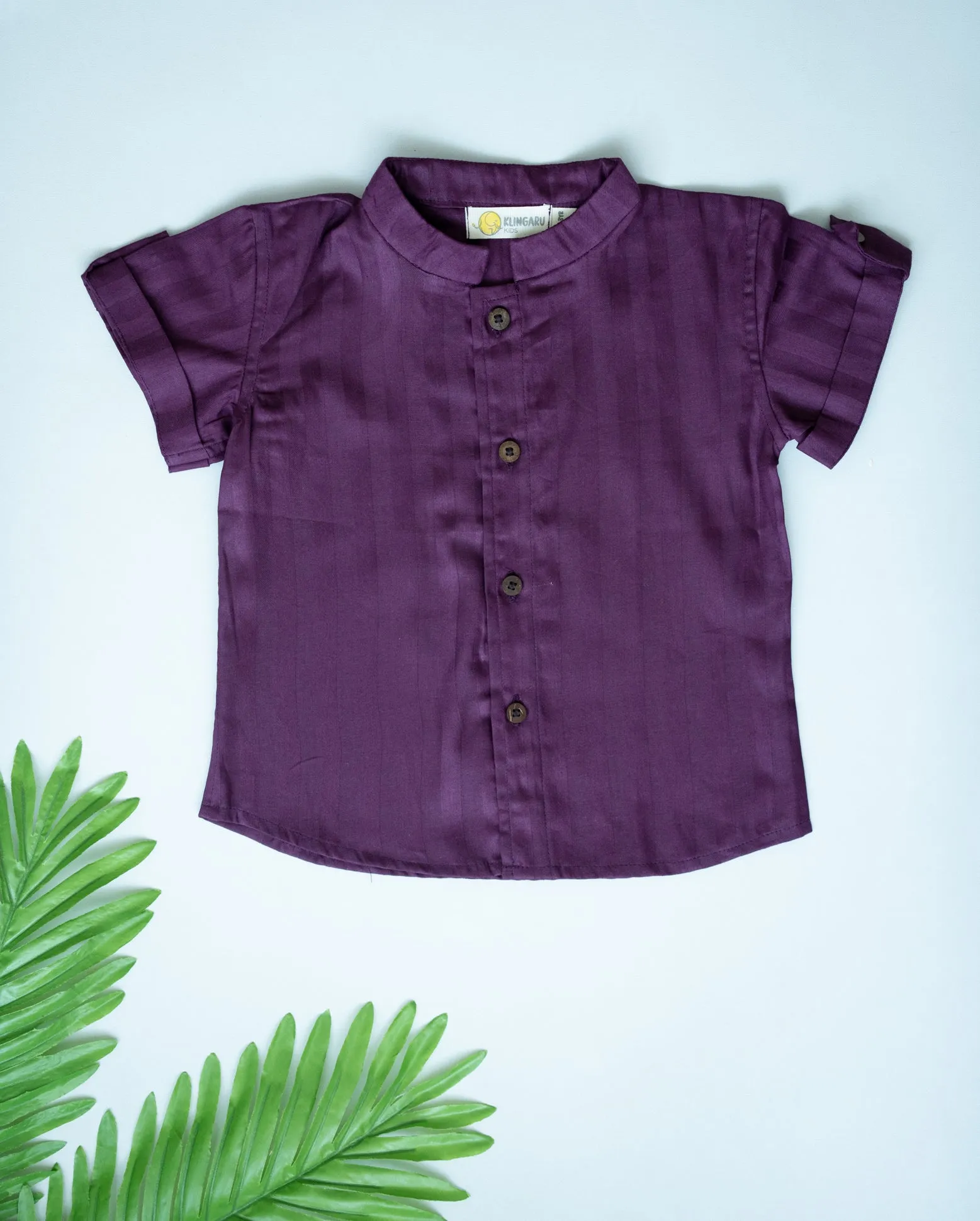 Klingaru  Shirt - Wine Self Stripes
