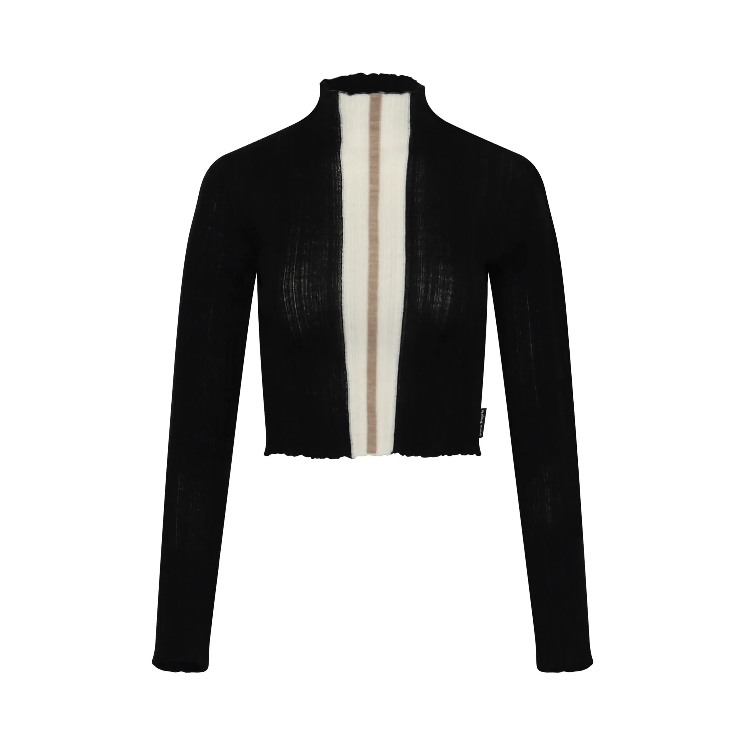 Knit Cropped Mock Neck Knitwear in Black