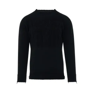 Knit Long Sleeve Pullover in Black