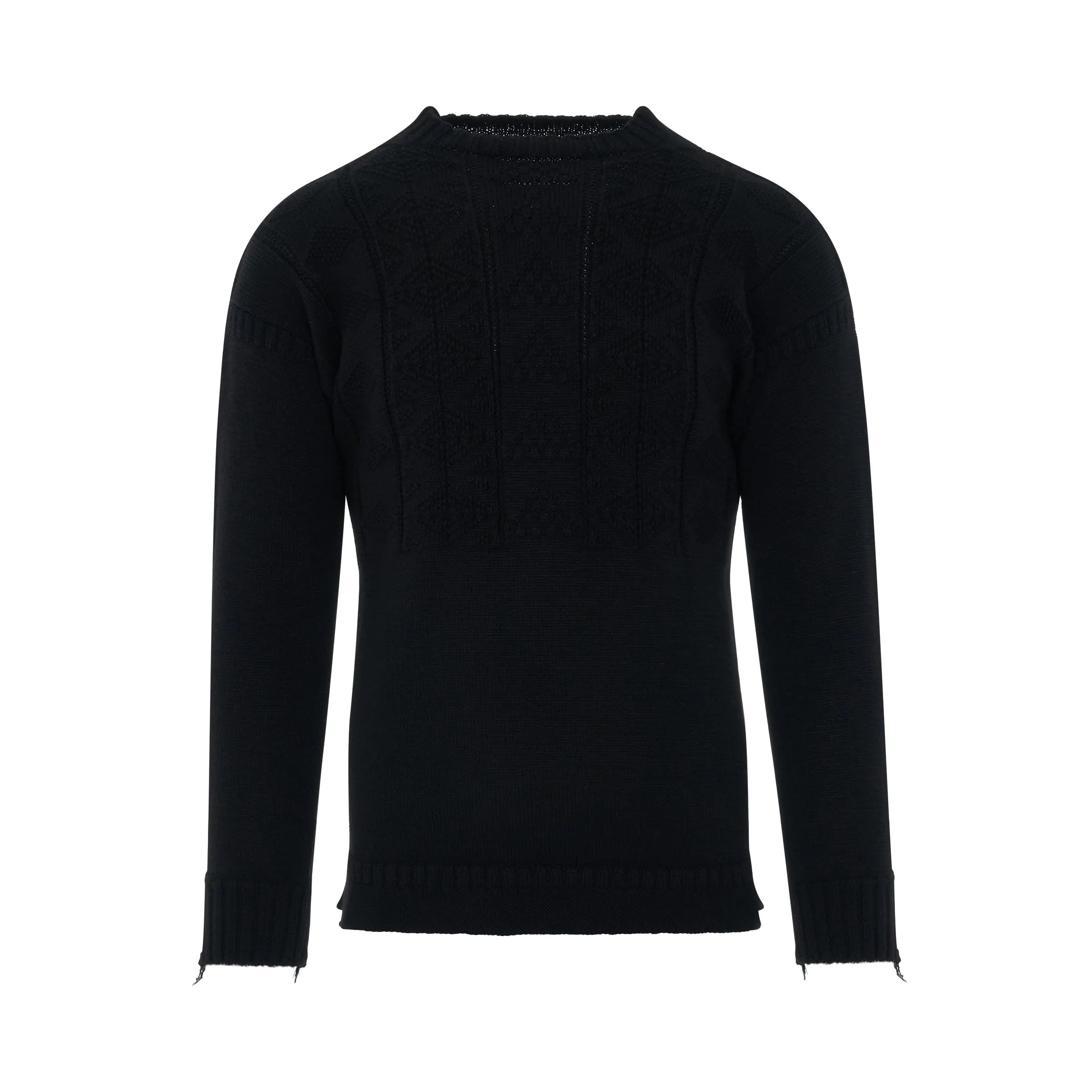 Knit Long Sleeve Pullover in Black