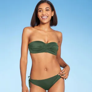 Kona Sol Women's Molded Bandeau Bikini Top Dark Green Medium (8-10)