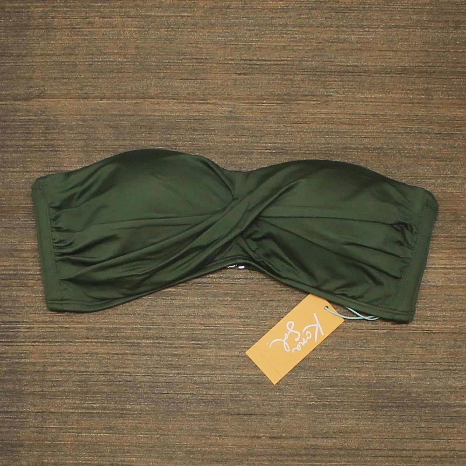 Kona Sol Women's Molded Bandeau Bikini Top Dark Green Medium (8-10)