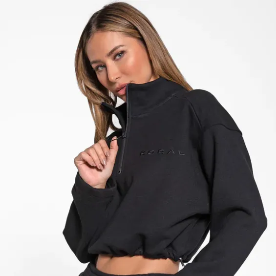 Koral Dylan Zip Pullover Black