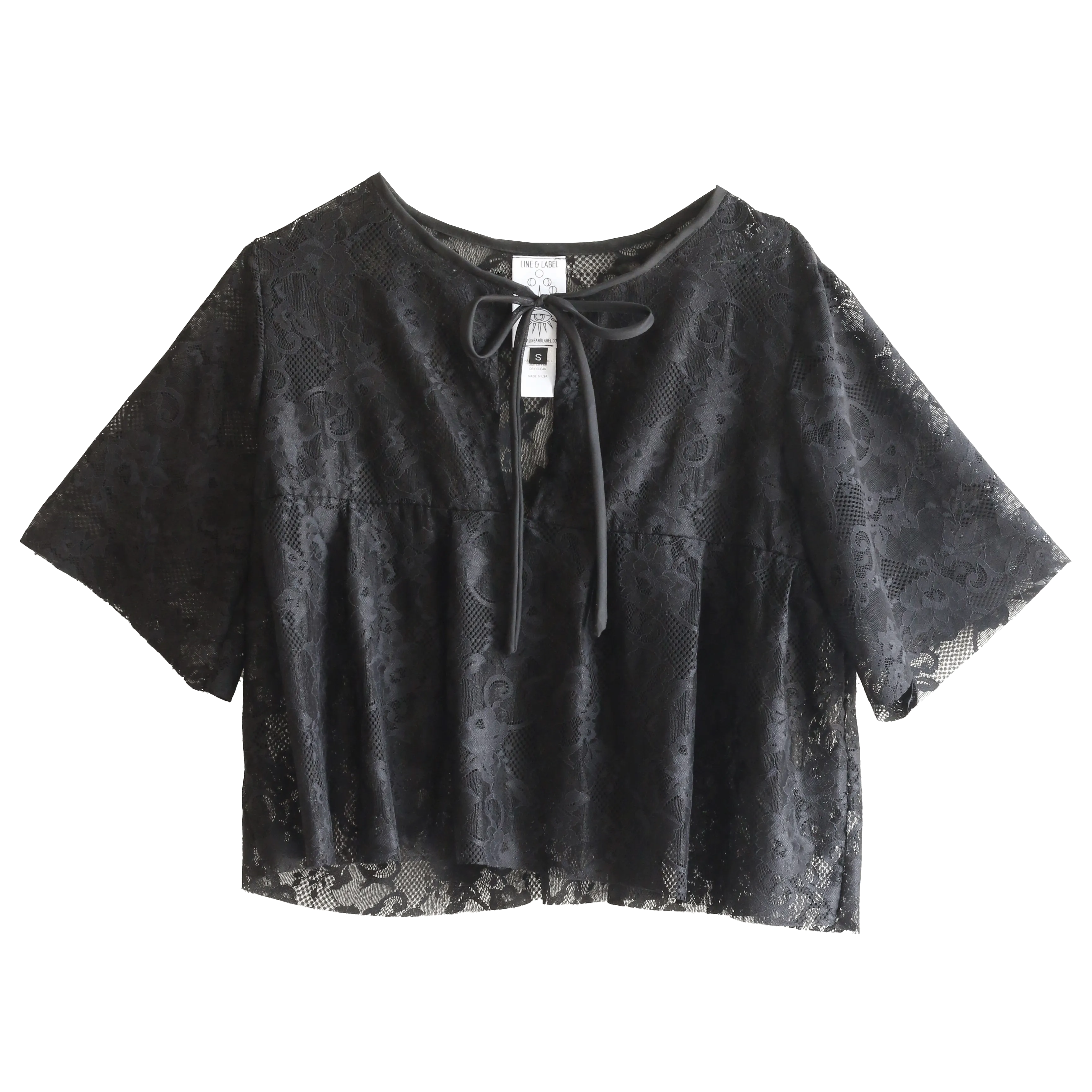 Lace Tie Neck Top
