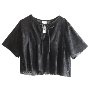 Lace Tie Neck Top