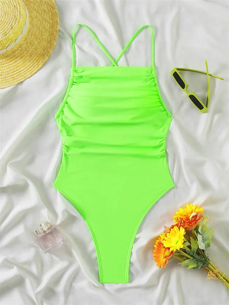 Lacy one piece swimsuit