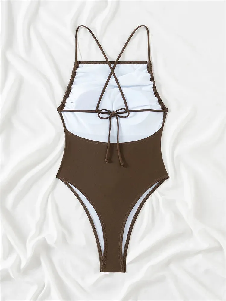 Lacy one piece swimsuit