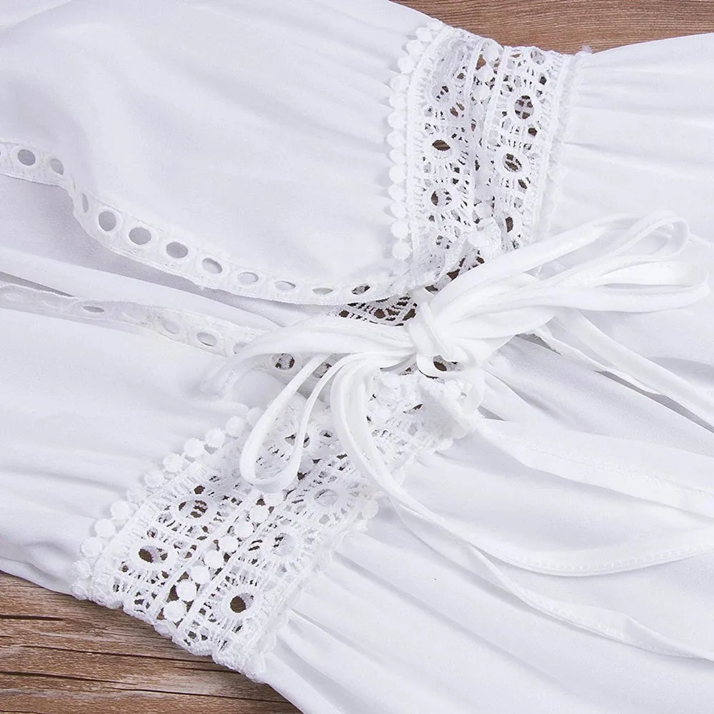 Lady Lace - Long Dress Beach/Casual Wear -Black & White