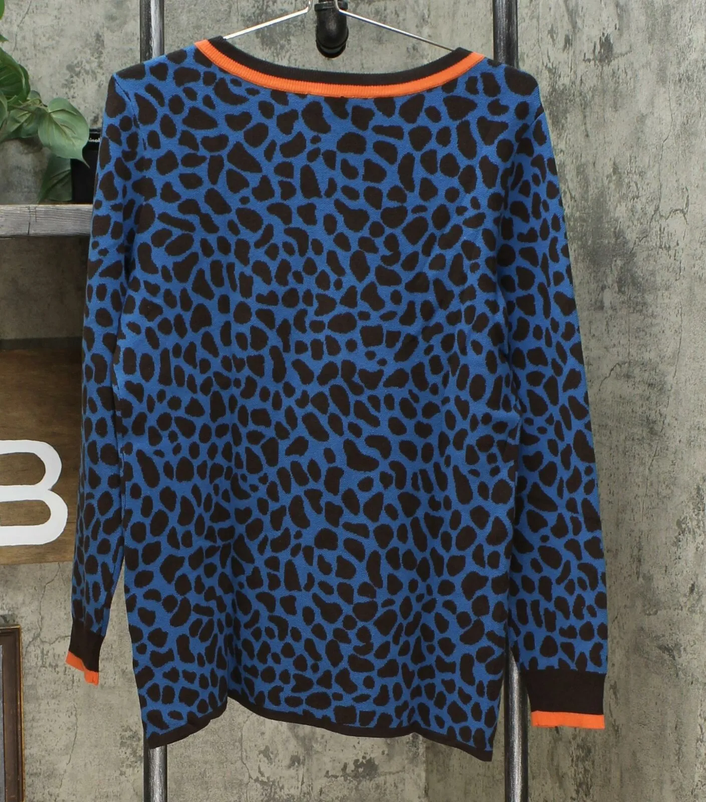 Lemon Way Women's Animal Print Varsity Sweater
