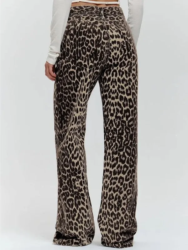 Leopard Flare Pants