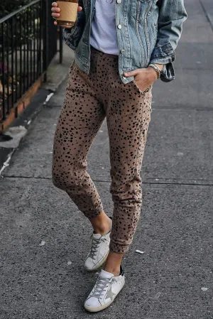 Leopard Pocketed Casual Skinny Pants