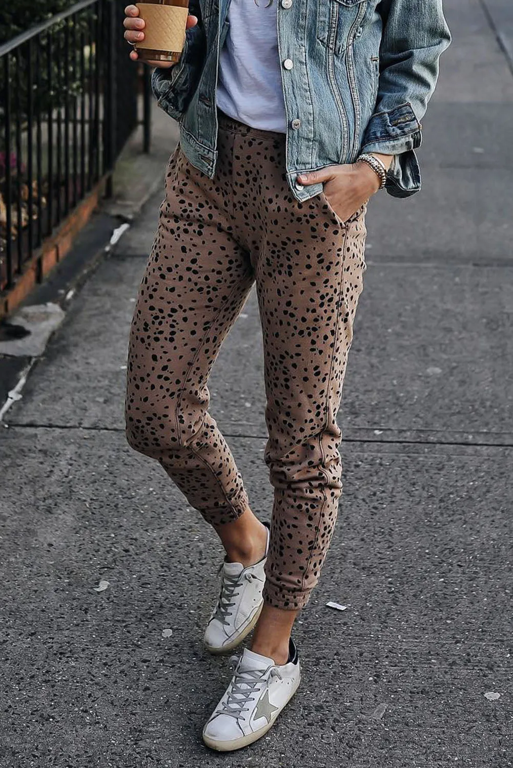Leopard Pocketed Casual Skinny Pants