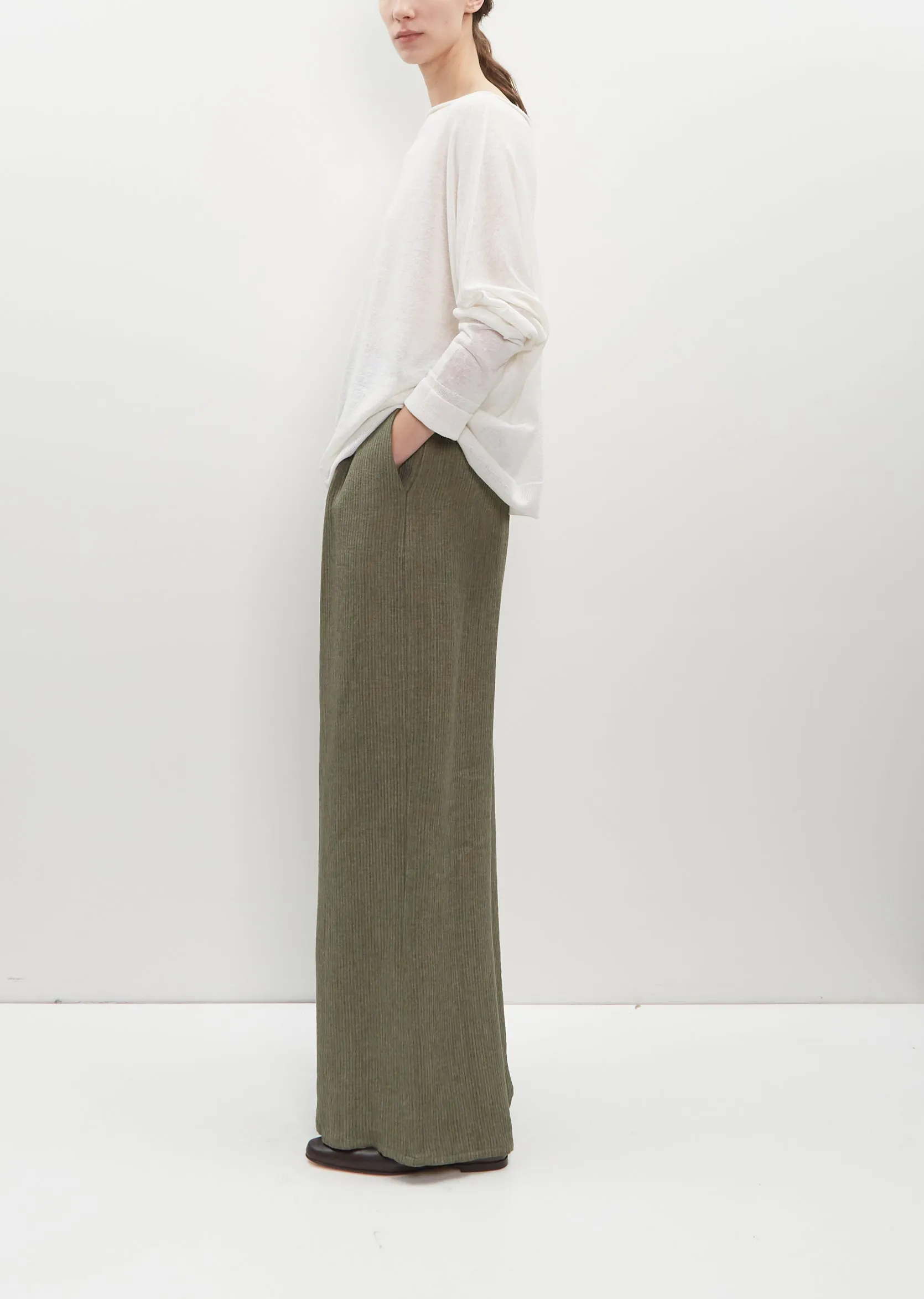 Linen-Cashmere Knit Chunky Boatneck