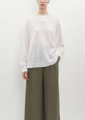 Linen-Cashmere Knit Chunky Boatneck