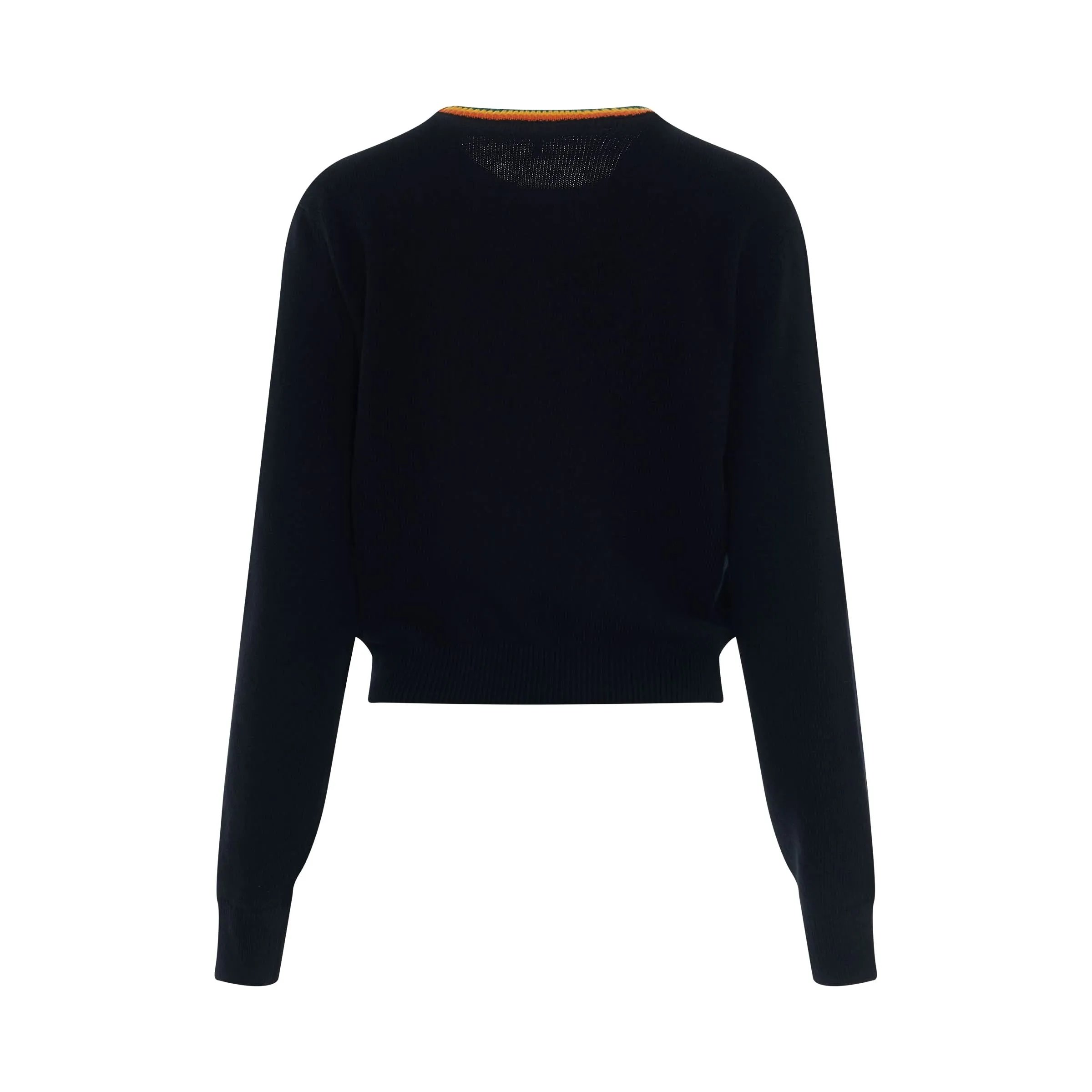 Logo Anagram Cropped Sweater in Black