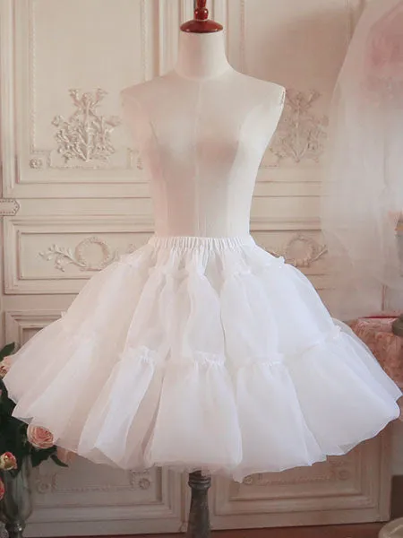 Lolita Petticoat Skirt Layered Ruffle Voile White Lolita Underskirt